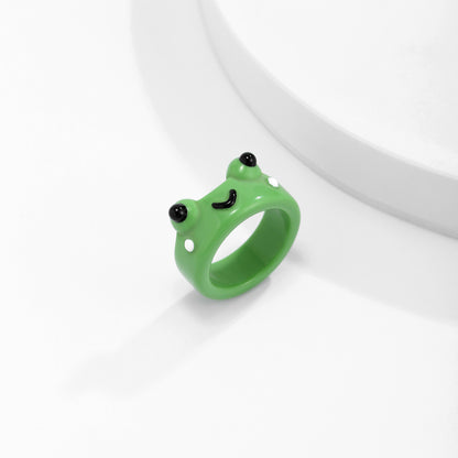 Trendy Simple Geometric Broadside Frog Ring