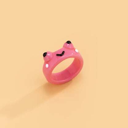 Trendy Simple Geometric Broadside Frog Ring