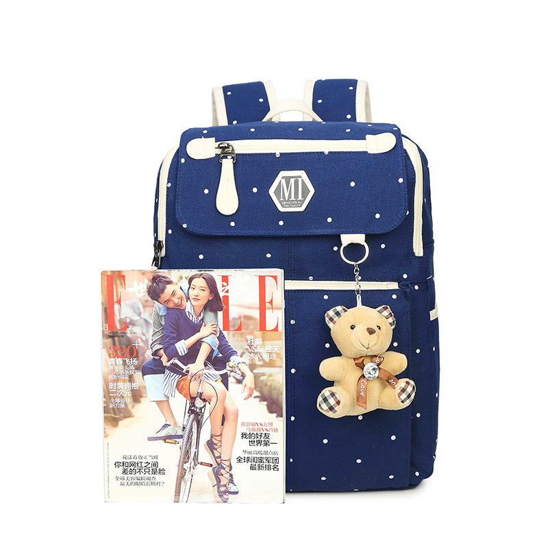 Canvas Print Polka Dot Backpack