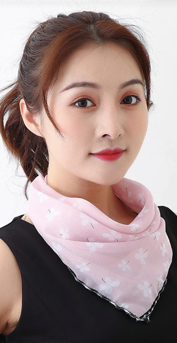 Hanging Ear Thin Face-covering Scarf Triangle Veil Scarf