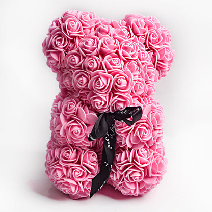 Valentine's Day Gift Rose Bear Eternal Flower Rose Teddy Bear PE Foam Bear 25cm Valentines Day