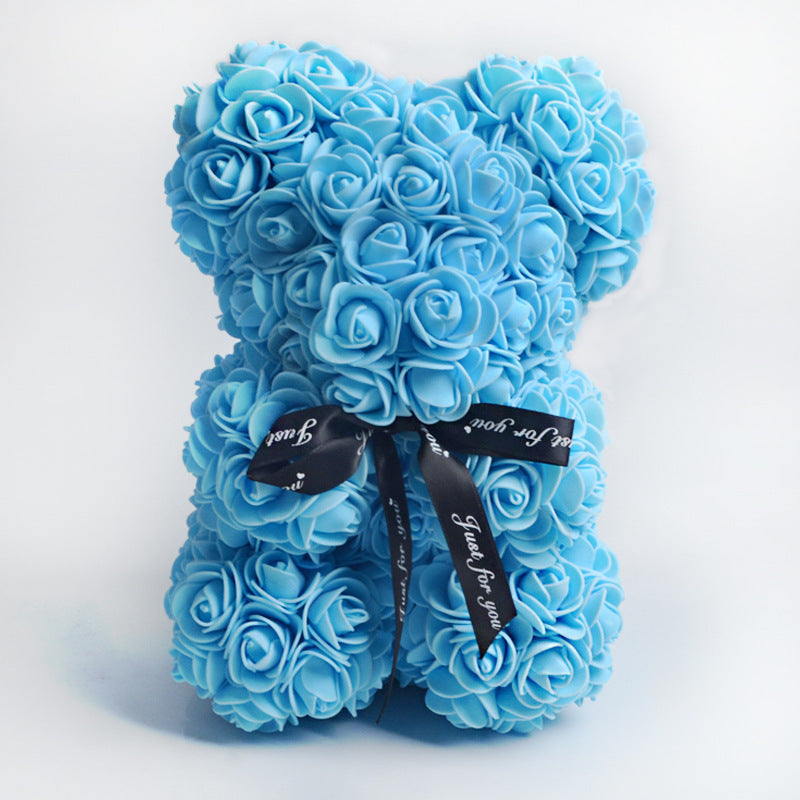 Valentine's Day Gift Rose Bear Eternal Flower Rose Teddy Bear PE Foam Bear 25cm Valentines Day